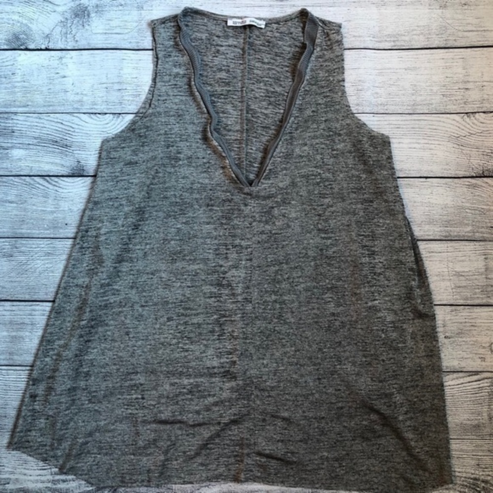 ZARA WB Collection Raw Hem Silver Sleevele…